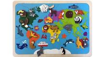Деревянная игрушка Мозаика-вкладыш Карта мира (82 детали) Крона 894535