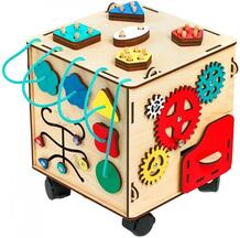 Деревянная игрушка Игры Монтессори Бизи-куб на колесиках Нумикон 856470