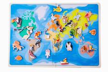 Деревянная игрушка Карта мира Птицы и морские животные (на липучках) Сибирские игрушки 844266