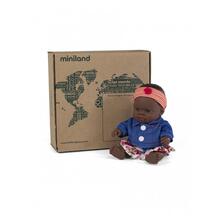 Кукла пупс Девочка Африканка с комплектом одежды 21 см Miniland 819962