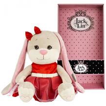 Мягкая игрушка Зайка в нарядном красном платье 25 см Jack&Lin 954530