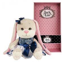 Мягкая игрушка Зайка в сине-белом платье с бантом 25 см Jack&Lin 954536