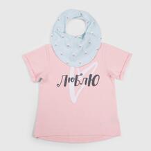 Набор для девочек (футболка и нагрудный фартук) Городская линейка 88007 Happy Baby 498761