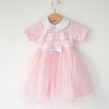 Платье трикотажное с фатином Лебеди TRENDYCO Kids 807852