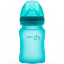 Бутылочка Стеклянная с индикатором температуры и защитным силиконовым покрытием 150 мл Everyday Baby 783347