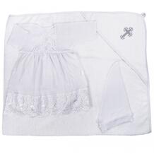Крестильный набор для девочки (полотенце, платье и косынка) Папитто 395654