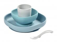Набор посуды (2 тарелки, стакан, ложка) Silicone Meal Set Beaba 621339
