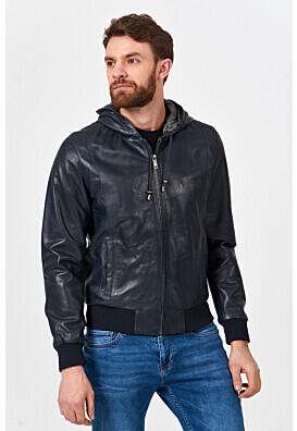 Кожаная куртка с капюшоном Urban Fashion for Men 365460