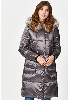 Утепленное пальто с отделкой мехом лисы LAURA BIANCA 351235