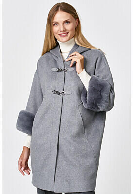 Пальто с отделкой мехом кролика Acasta 341219