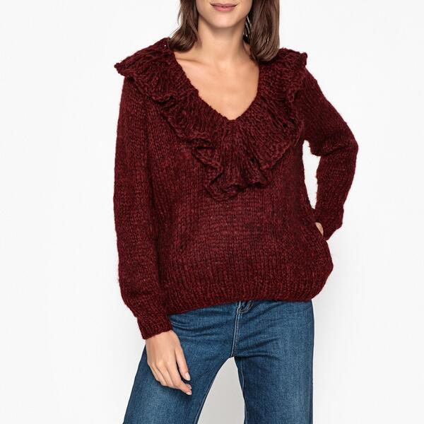 Пуловер с V-образным вырезом из трикотажа FRISCO MES DEMOISELLES 350126595