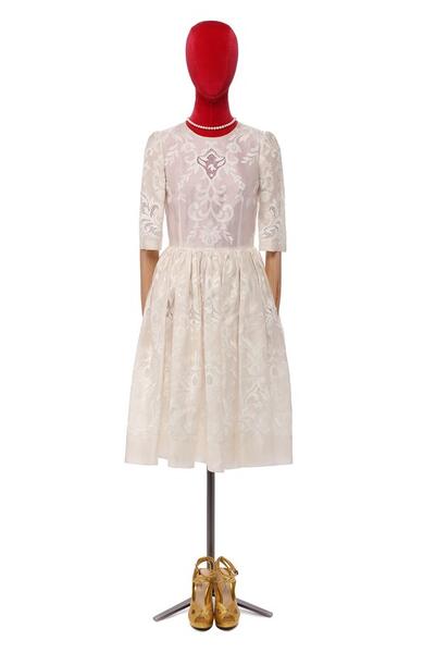 Платье из смеси шелка и хлопка Dolce&Gabbana 10412316