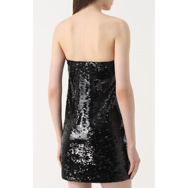 Платье-бюстье с V-образным вырезом и пайетками Yves Saint Laurent 2124054