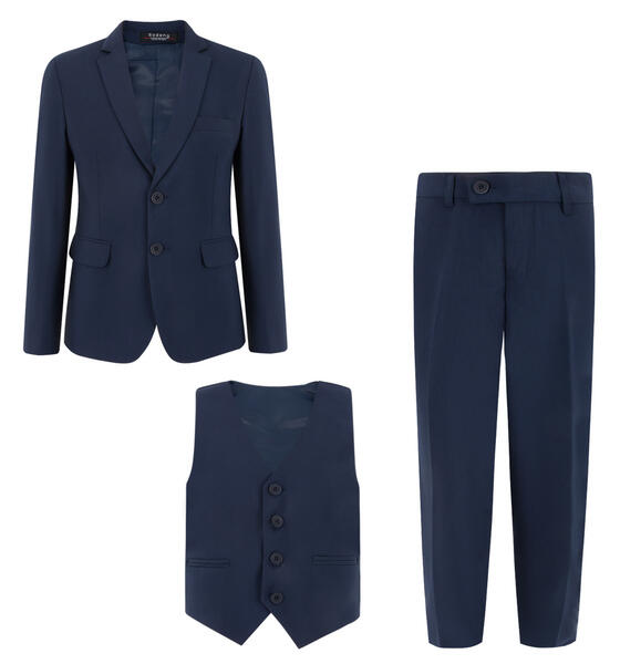 Комплект пиджак/жилет/брюки Rodeng, цвет: синий 
