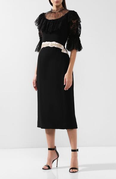 Приталенное платье-миди с декоративной отделкой Dolce&Gabbana 6173516