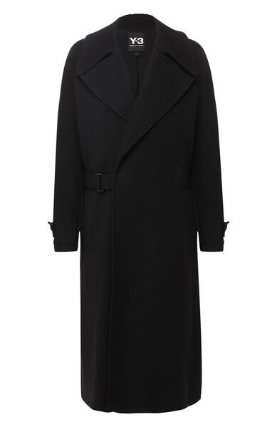 Пальто из смеси шерсти и вискозы с декоративной отделкой Y-3 5818826