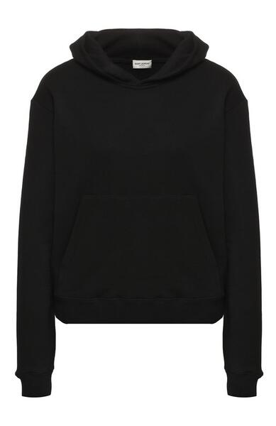 Хлопковый пуловер с капюшоном Yves Saint Laurent 5586356