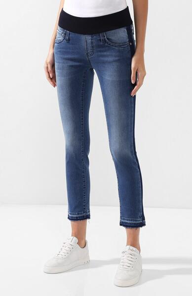 Укороченные джинсы с потертостями Pietro Brunelli 5618997