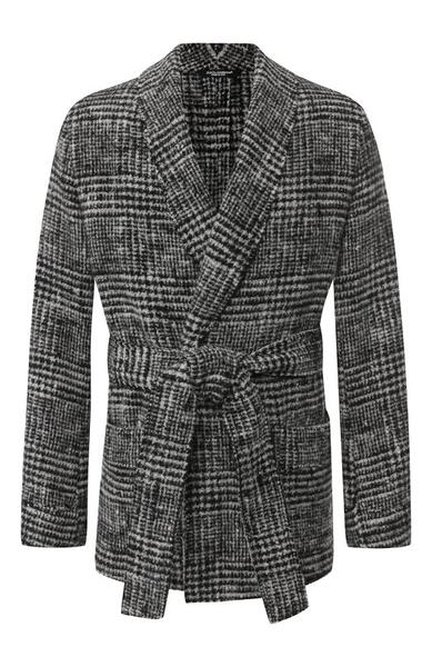 Однобортный пиджак из шерсти с поясом Dolce&Gabbana 5625087
