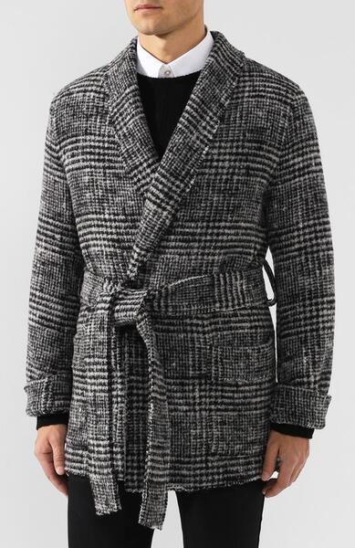 Однобортный пиджак из шерсти с поясом Dolce&Gabbana 5625087