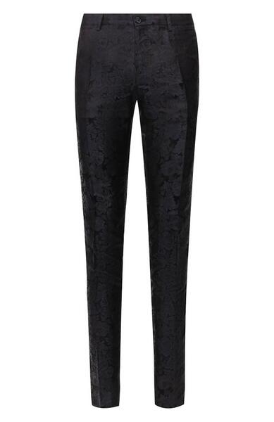 Шелковые брюки прямого кроя Dolce&Gabbana 5609680