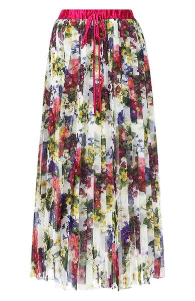Плиссированная юбка-миди с принтом Dolce&Gabbana 5632752