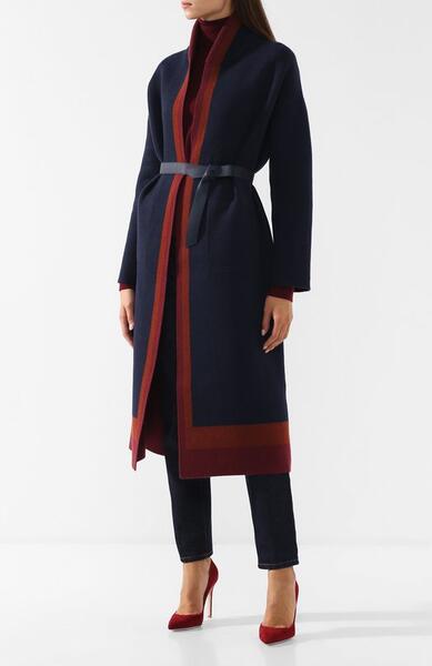 Кашемировое пальто с кожаным поясом Loro Piana 5674010
