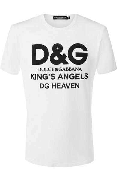 Хлопковая футболка с принтом Dolce&Gabbana 5383265