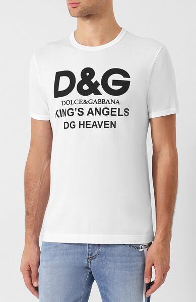 Хлопковая футболка с принтом Dolce&Gabbana 5383265