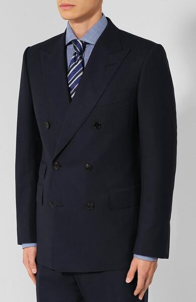 Шерстяной костюм с двубортным пиджаком Tom Ford 5224554