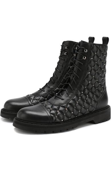 Кожаные ботинки Garavani Rockstud Spike Valentino 5144579