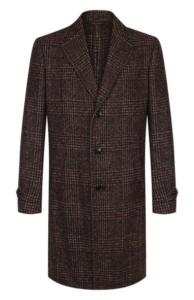 Однобортное шерстяное пальто с отложным воротником Ermenegildo Zegna 5151138
