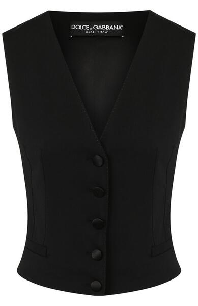 Приталенный жилет из смеси шерсти и шелка Dolce&Gabbana 5118049
