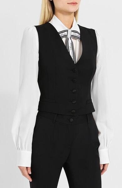Приталенный жилет из смеси шерсти и шелка Dolce&Gabbana 5118049