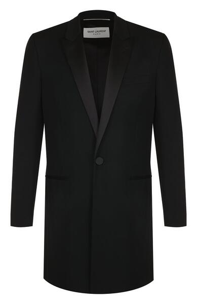 Однобортное шерстяное пальто Yves Saint Laurent 5110118