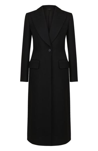 Однотонное шерстяное пальто на одной пуговице Tom Ford 5116201
