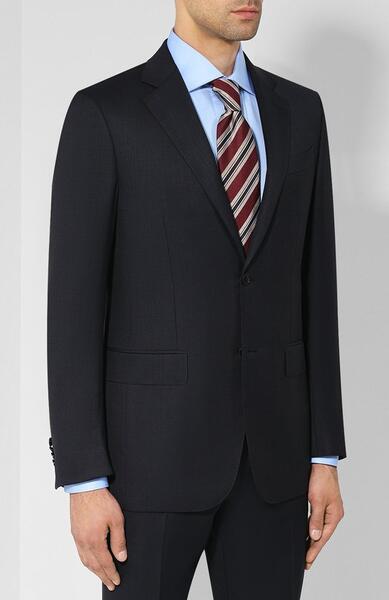 Шерстяной костюм с пиджаком на двух пуговицах Ermenegildo Zegna 5036436