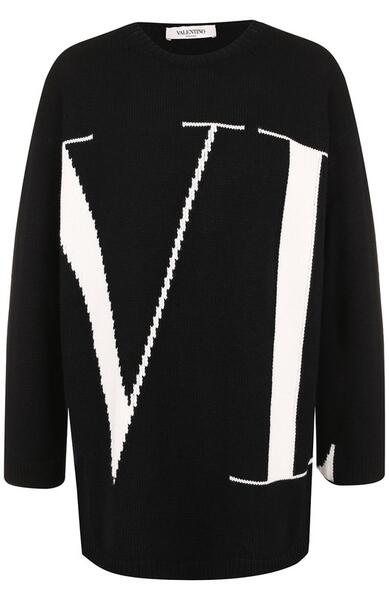 Кашемировый пуловер с вышитым логотипом бренда Valentino 4940599