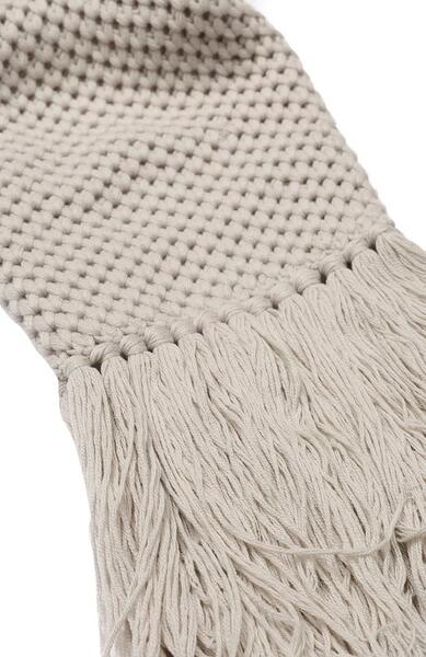 Кашемировый шарф фактурной вязки с бахромой Loro Piana 4923715