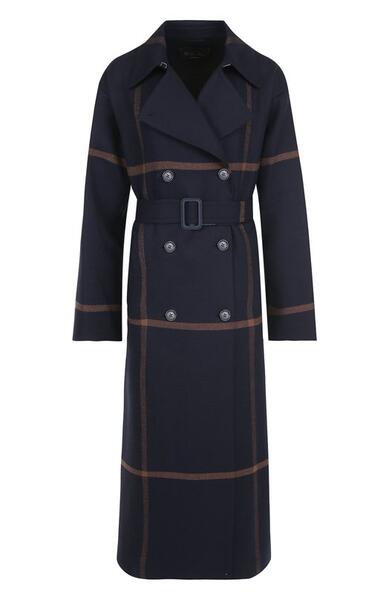 Двубортное шерстяное пальто с поясом Loro Piana 4872139