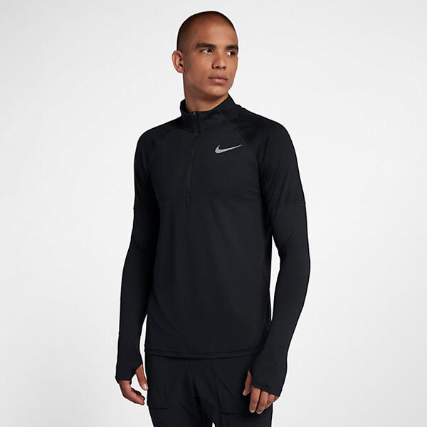 Мужская беговая футболка с молнией на половину длины Nike Element 191884213652