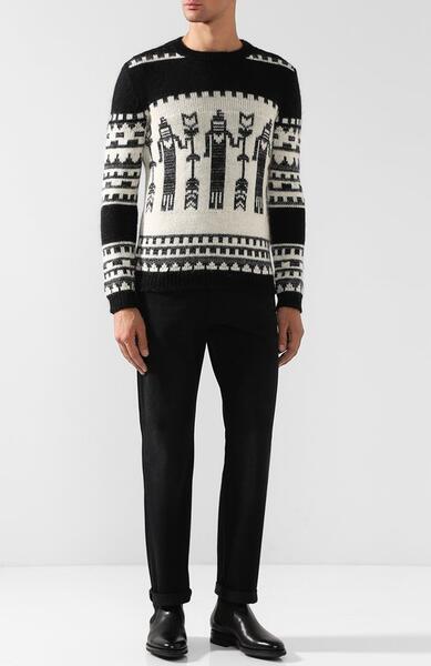 Шерстяной свитер с принтом Yves Saint Laurent 4643624