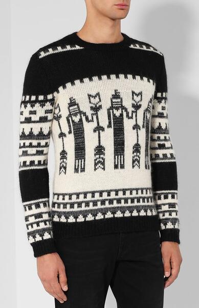 Шерстяной свитер с принтом Yves Saint Laurent 4643624