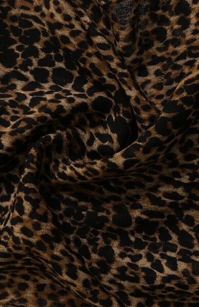 Шерстяной шарф с леопардовым принтом Yves Saint Laurent 4592279