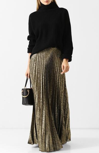 Плиссированная юбка-макси из шелка Yves Saint Laurent 4549929
