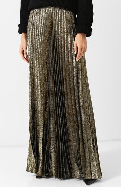 Плиссированная юбка-макси из шелка Yves Saint Laurent 4549929