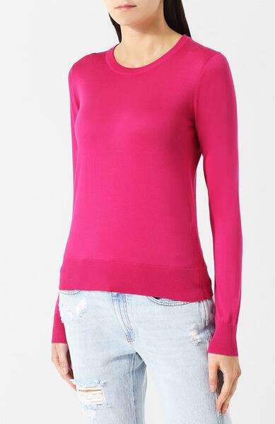 Однотонный шелковый пуловер с круглым вырезом Dolce&Gabbana 4462317