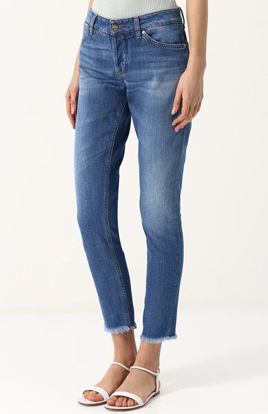Укороченные джинсы прямого кроя с потертостями Two Women In The World 2672638