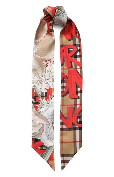 Шелковый шарф-бандо с принтом Burberry 4282382
