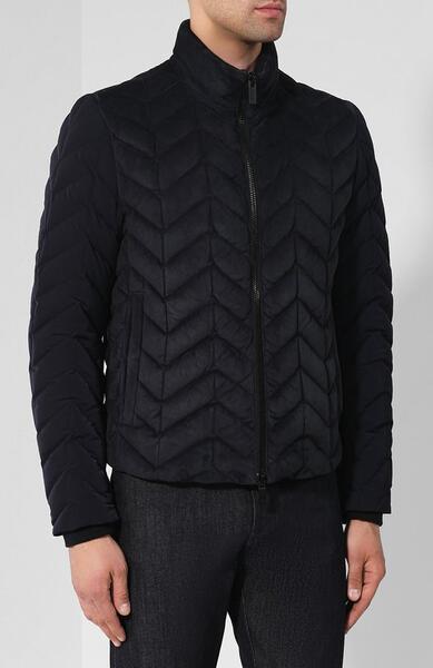 Утепленная стеганая куртка на молнии с воротником-стойкой Giorgio Armani 4225353